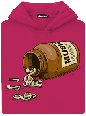 Music Pills gyerek kenguruzsebes pulóver Hot Pink