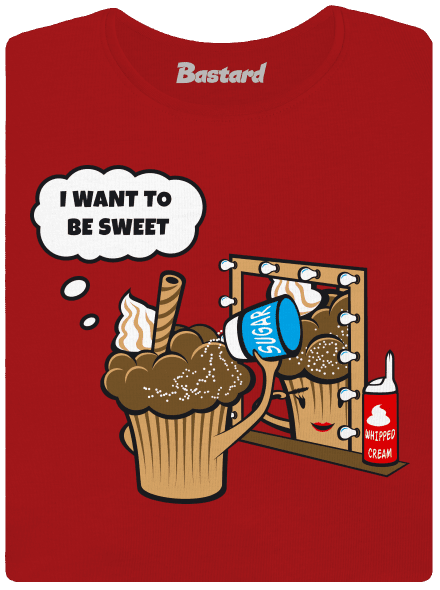 Sweet muffin prémium női póló Red Mal