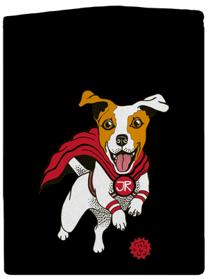 Jack Russell cipzáras férfi pulóver Black