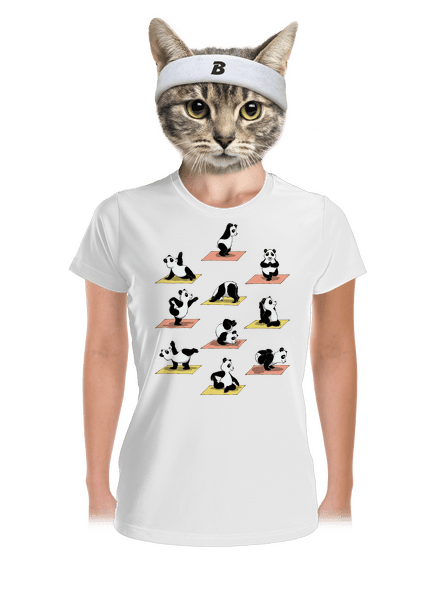 Panda jóga női sportpóló White