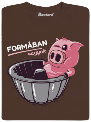 Formában férfi póló Brown