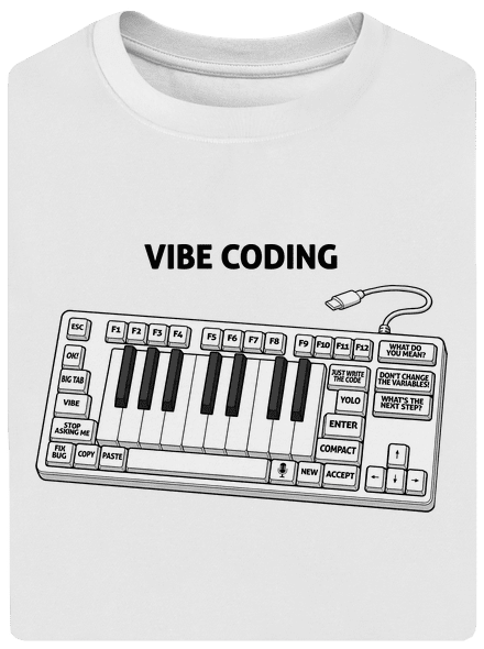 Vibe coding unisex túlméretezett póló White
