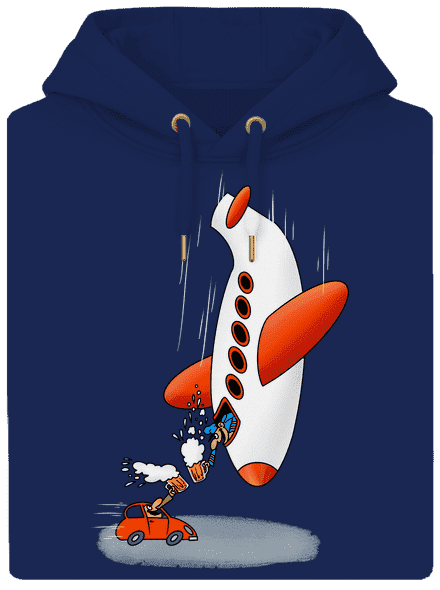 Közelebb vagyunk unisex prémium pulóver Navy