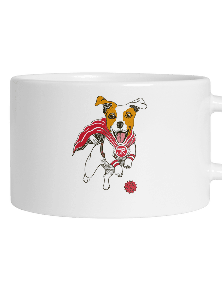 Jack Russell macaron bögre White