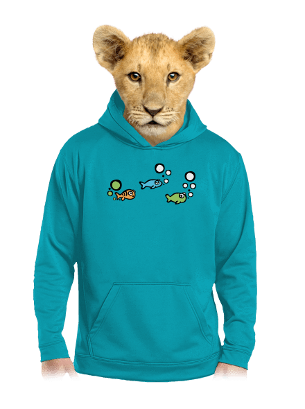 Baleset gyerek kenguruzsebes pulóver Hawaiian Blue