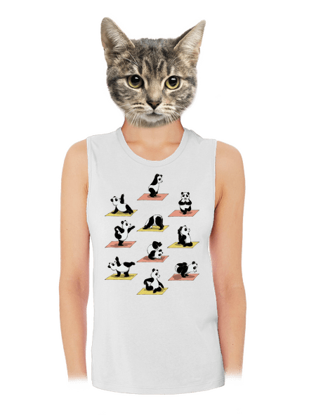 Panda jóga női bővített trikó White