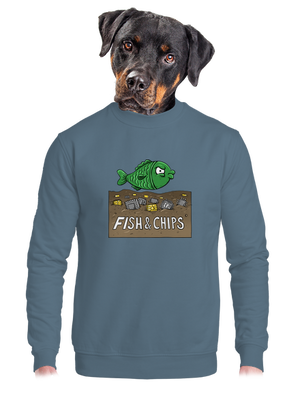 Fish and IT chips unisex crewneck Nordic Blue