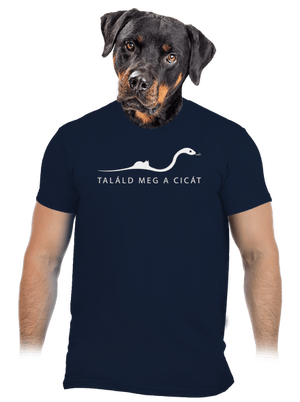 Találd meg a cicát férfi póló Navy