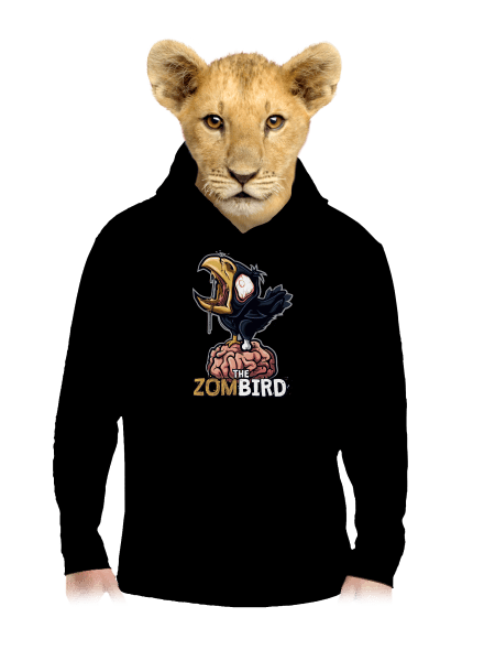 Zombird gyerek kenguruzsebes pulóver Black