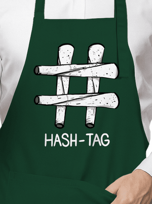 Hash tag kötény Bottle Green