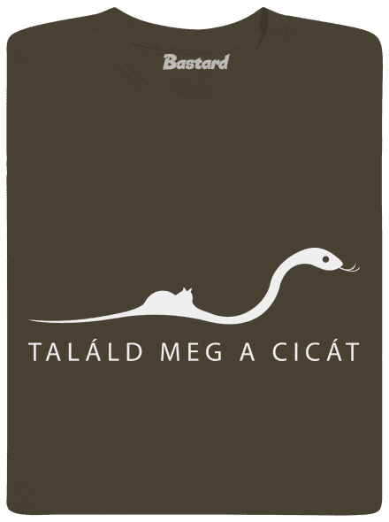 Találd meg a cicát férfi póló Urban Khaki