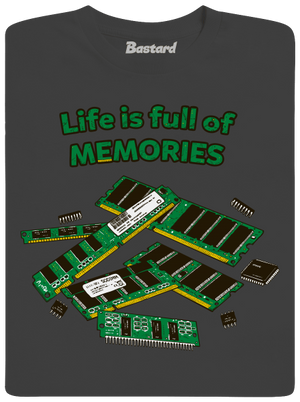 Memóriában tárolva férfi hosszú ujjú póló Dark Grey