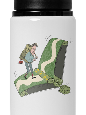 túrázás az övön kulacs White