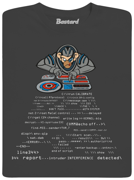 Coder ape férfi hosszú ujjú póló Dark Grey