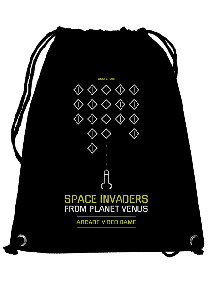 Space Invaders hátizsák Black