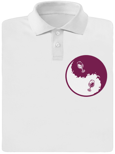 Yin Yang bor férfi pólóingek White