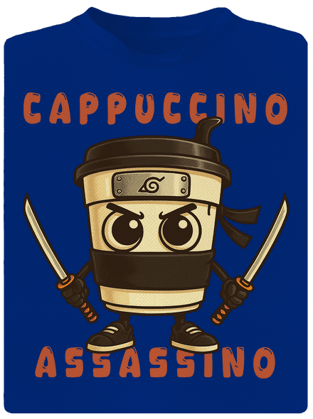 Cappuccino Assasino – Italian Brainrot férfi sportpóló Royal Blue Mal