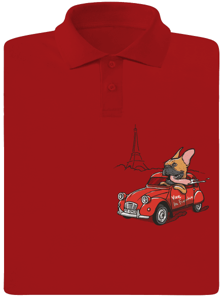 Francia buldog férfi pólóingek Red Mal