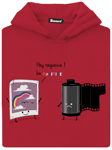 Légy pozitív gyerek kenguruzsebes pulóver Fire Red