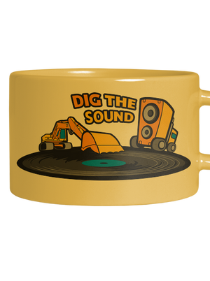 Dig the sound macaron bögre Yellow Macaron