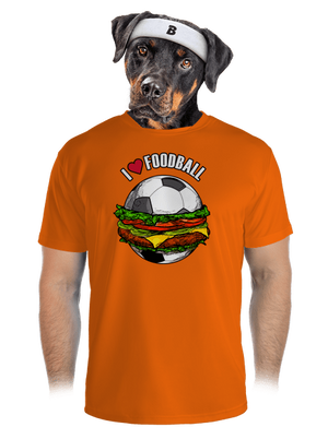 Foodball férfi sportpóló Neon Orange