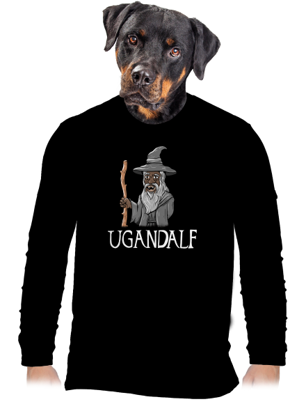 Ugandalf férfi hosszú ujjú póló Black