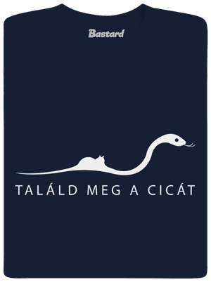 Találd meg a cicát férfi póló Navy