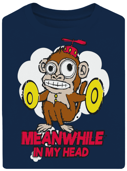 Monkey in my head unisex túlméretezett póló Midnight Blue