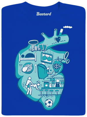 Érte dobog a szív férfi hosszú ujjú póló Royal Blue