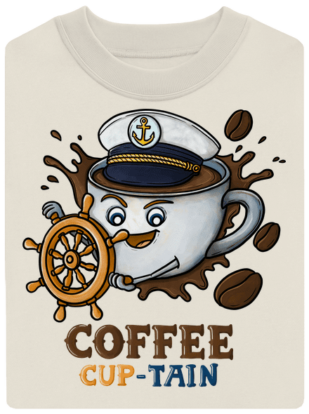 Coffee Cup-tain unisex crewneck Off White