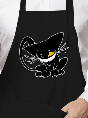 Evil cat kötény Black