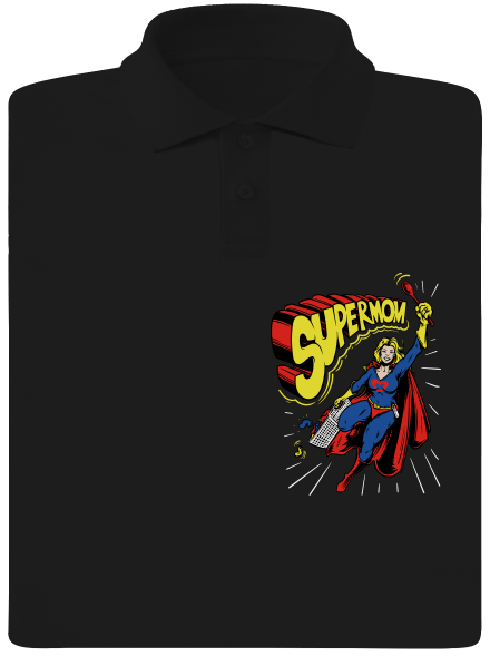 Supermom férfi pólóingek Black