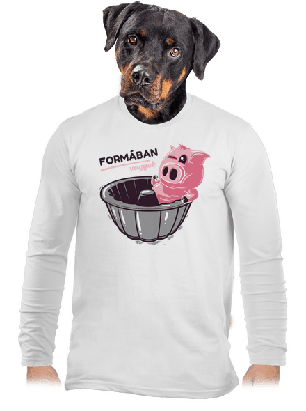 Formában férfi hosszú ujjú póló White