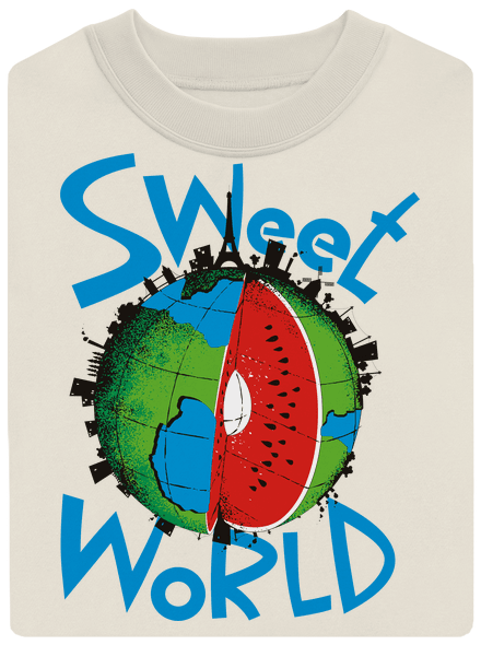 Sweet world unisex crewneck Off White