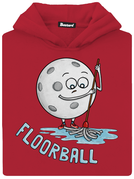 Floorball gyerek kenguruzsebes pulóver Fire Red