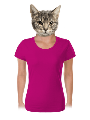 Nyomtatás nélkül női póló Fuchsia Red