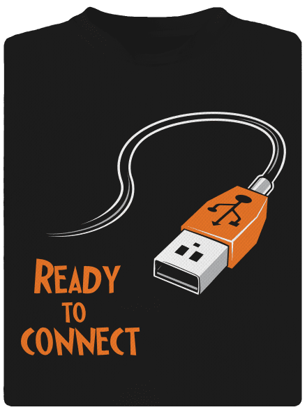 USB csatlakozás férfi sportpóló Black