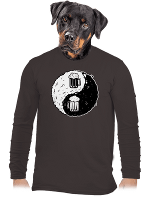 Jin Jang sör férfi hosszú ujjú póló Bear Brown