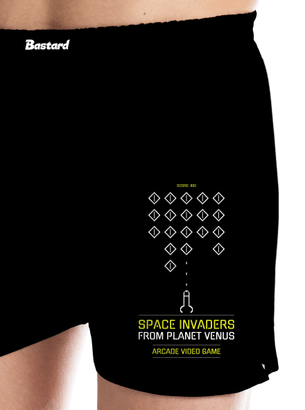 Space Invaders férfi alsó nadrág Black