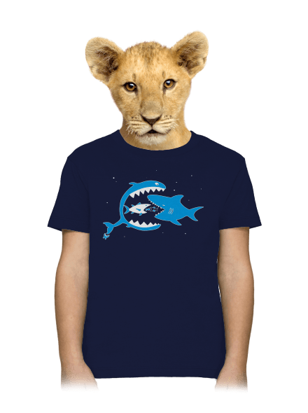 Halak gyerek póló Navy