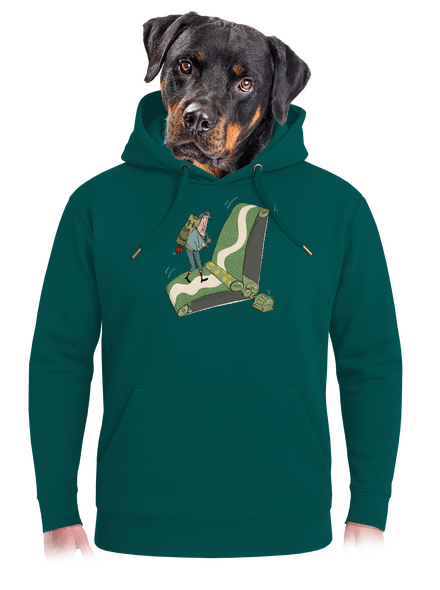 túrázás az övön unisex prémium pulóver Emerald Green