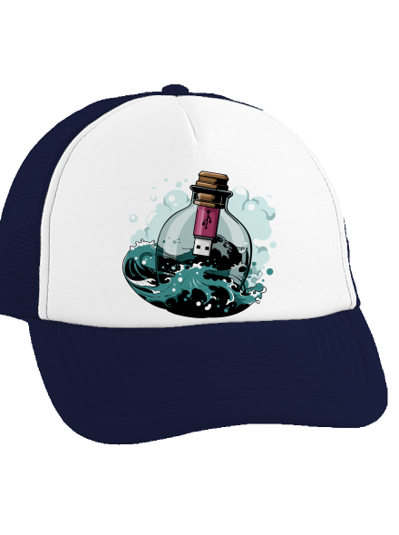USB üzenet egy üvegben teherautós sapka French Navy cap