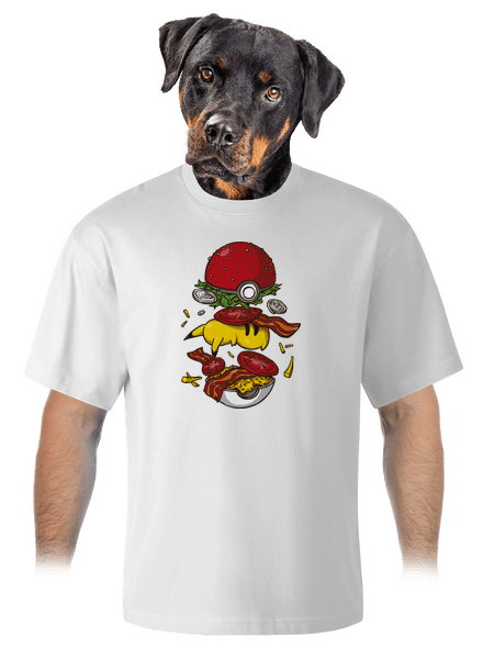 Pokémon burger unisex túlméretezett póló White