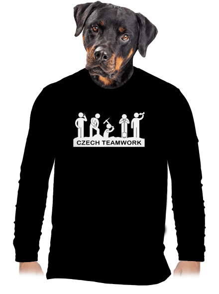 Czech Teamwork férfi hosszú ujjú póló Black