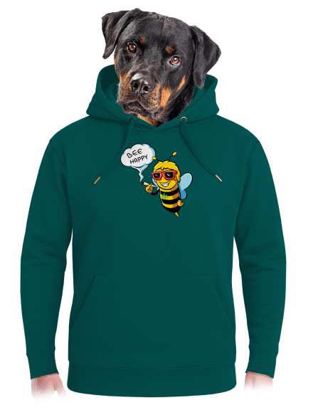 Bee happy unisex prémium pulóver Emerald Green