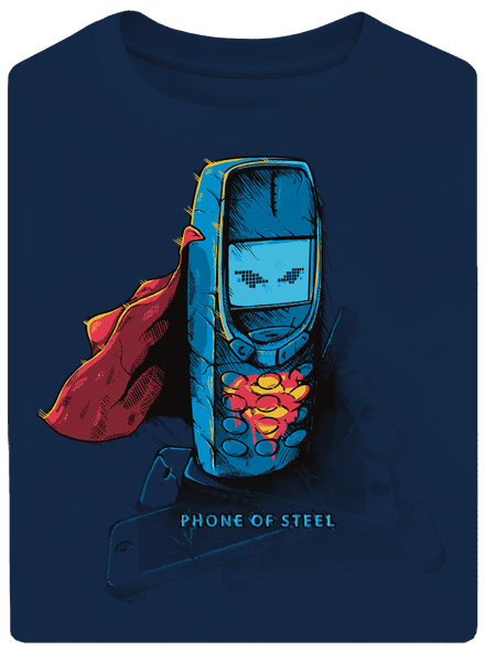 Mobiltelefon acélból unisex túlméretezett póló Midnight Blue