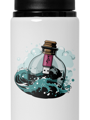 USB üzenet egy üvegben kulacs White