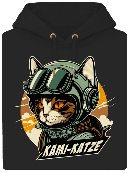 Kami-Katze unisex prémium pulóver Dark Black