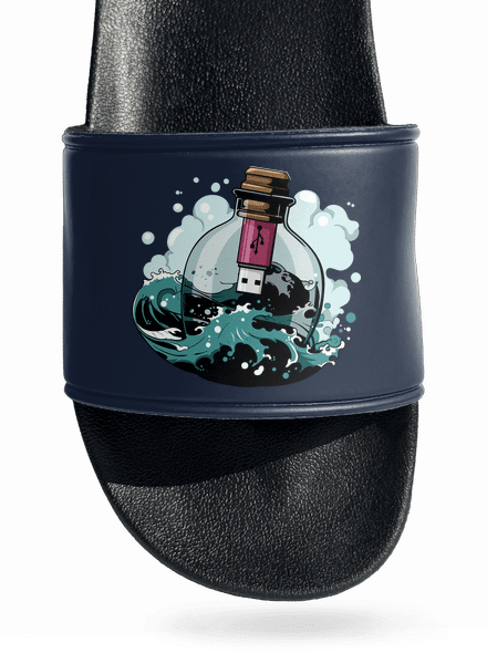 USB üzenet egy üvegben papucs Navy