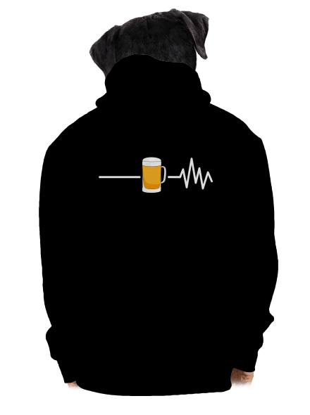 Beer help cipzáras férfi pulóver Black